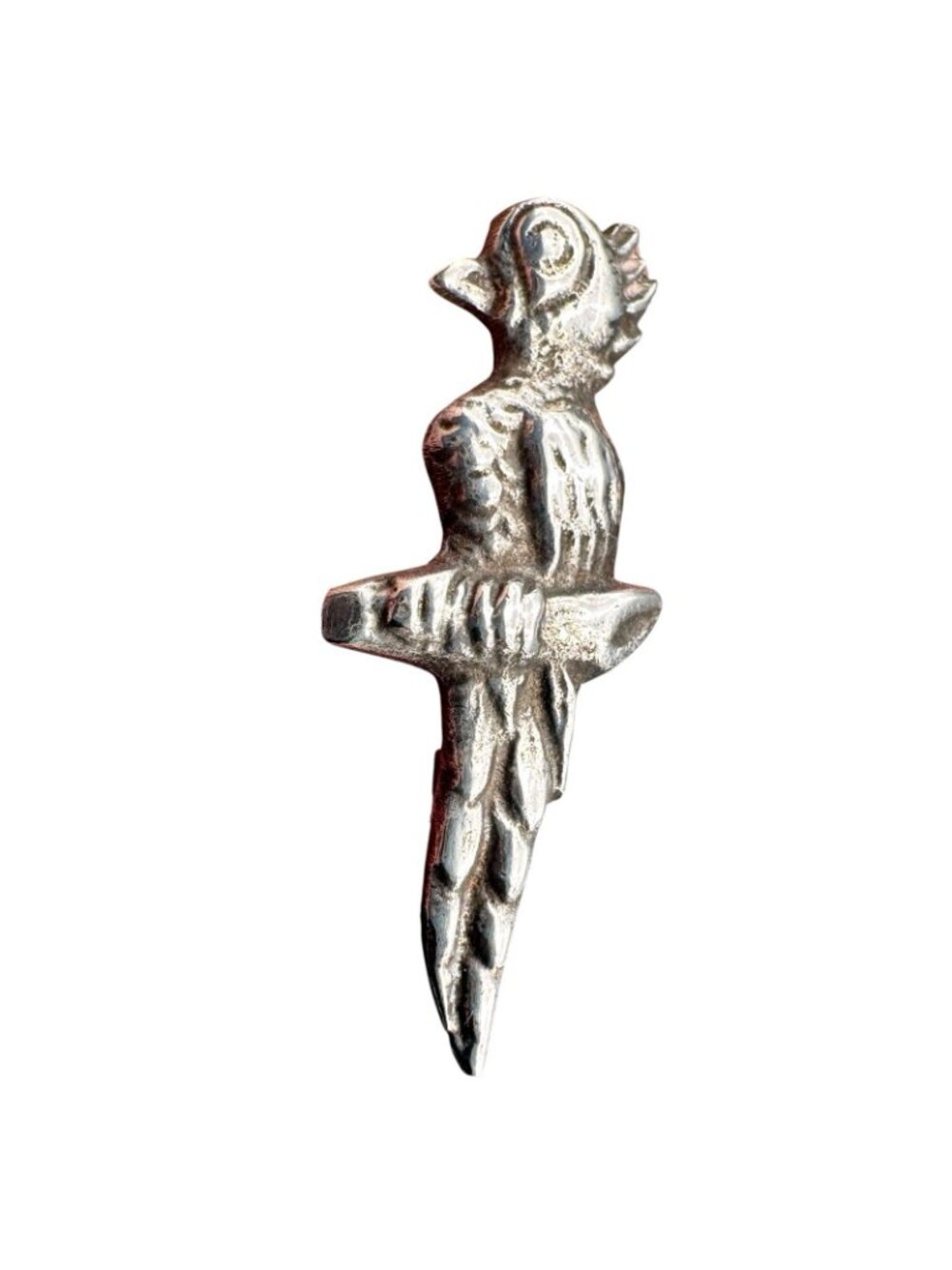 Parrot Scatter Pin Handmade Sterling Silver 1940s Silver Mexico C-Clasp Vintage - Picture 7 of 16